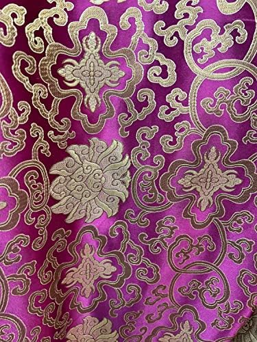 Нови тъкани Daily Adelaide Пурпурно-златна китайска парчовая сатен плат от The Yard - 10058, 4x2 инча
