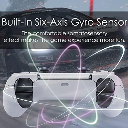 Безжичен контролер Cenxaki за PS4/PS3, Дистанционно гейм контролер с 2 Потребителски бутони / Двойна вибрация / 6-Осово