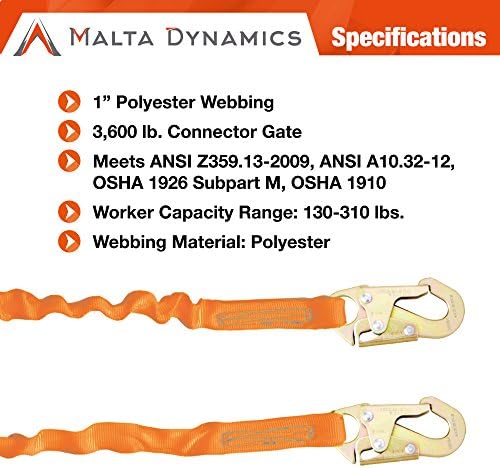 Вътрешен амортизирующий кабел Malta Dynamics 6' Single Leg Stretch с 1 кука от арматура и 1 Стоманена защелкивающимся