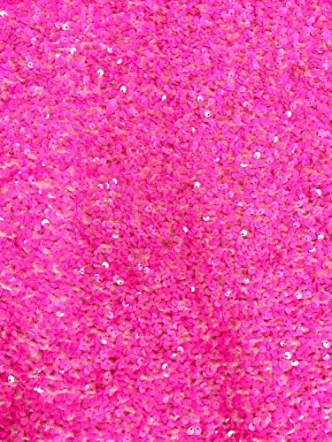 Пайети Stephanie ЯРКО Розов цвят припокриване на Черна Еластична нежната тъкан by The Yard за Халати, дрехи, Костюми, Diy