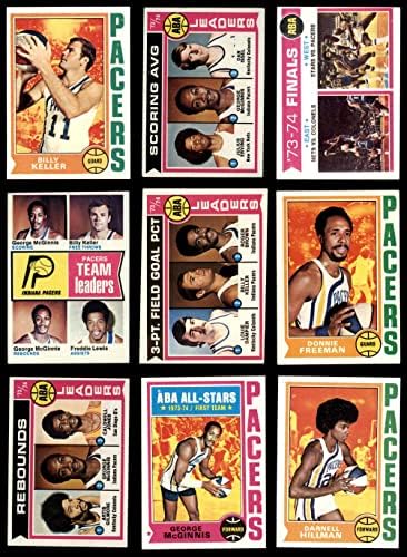 1974-75 Топпс Сет на екипа на Индиана Пейсърс Индиана Пейсърс (сет) VG/EX+ Пейсърс