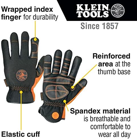 Ръкавици за електротехници Klein Tools 40072 Големи, Черни / Сиви