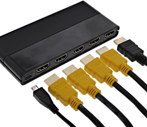4-Портов HDMI комутатор за свързване на няколко устройства: DVD/Blu-Ray плейъри, игрални конзоли, преносими компютри.