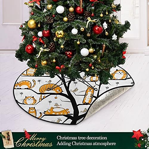 xigua Коледно Дърво Мат Котка Клонче Птица Акварел Коледно Дърво Поставка Мат Коледно Дърво Пола Коледна празнична Украса
