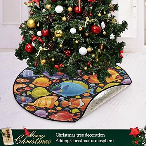 xigua Коледно Дърво Мат Хубава Морска Рибка Акварел Коледно Дърво Поставка Мат Коледно Дърво Пола Коледна празнична Украса за