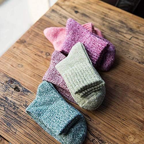 iOPQO Туристически Чорапи Комплект от 5 Чифта Унисекс Ежедневни Есенно Зимни Топли Дебели Вълнени Възли Меки Дишащи Чорапи