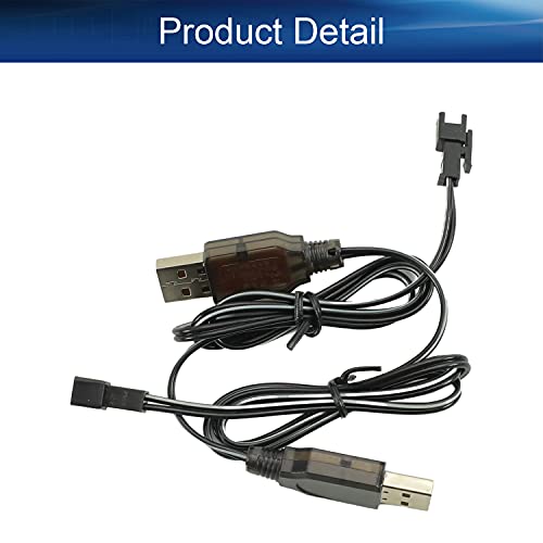 Heyiarbeit RC USB Кабел За Зареждане на nicad Никел-Водороден 3,6 В Кабел-Адаптер SM-2Т за RC Ni-MH Ni-CD Батерия Черно 2 бр.