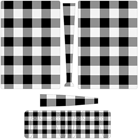 Черно-бялата клетка в стил биволско, 3 бр. стикер върху цялото тяло, стикер за PS5 Digital Edition, за конзолата