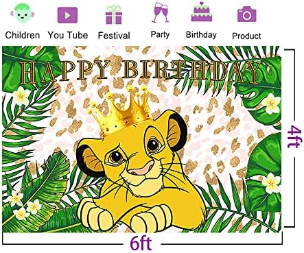 Крал Лъв Фон за Парти по случай рождения Ден на 70,8x47,2 в Стила на Дивата Джунгла на Банер за детската Душа