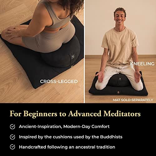 Луксозна възглавница за медитация МАЯ LUMBINI [4 цвята, 2 размера за възрастни] - С удобни подплънки - Предназначени
