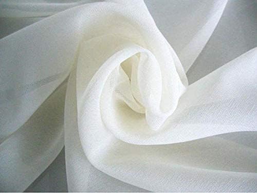 Бистра шифоновая плат цвят на слонова кост ширина 60 см - идеален за перде панели и прикриване на сватби и светски събития