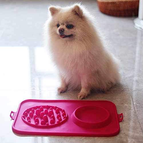 Купички за кучета Tyeoo Slow Устройство, Купички за храна и вода 2 в 1 с Непроливаемым Нескользящим силиконово мат,