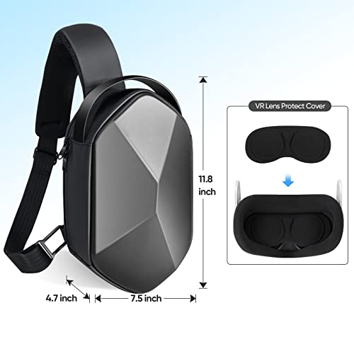Модерен Твърд Пътен Калъф SARLAR Design за Слушалки Oculus Quest 2 и аксесоари за Сензорния контролер Раница през рамо с капачка за обектива