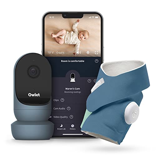 Комплект Owlet Dream Sock и Cam 2 - Умен следи бебето с HD-видео и нощно виждане - Кислороден монитор и наблюдение