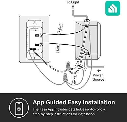 Умен слаби Kasa Apple HomeKit KS220, полюс, се изисква неутрален проводник, Wi-Fi-прекъсвач 2,4 Ghz, работи