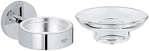 Essentials GROHE Cube Halter für Glas/Seifenschale+Badaccessoires - Seifenschale | 40368001, Silber