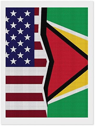 Американски и Гайанский Знамена Декоративни Набори За Диамант Живопис Забавни 5D направи си САМ Пълна Тренировка Диамантени