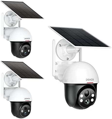 Слънчеви камери за сигурност DEKCO 2K Безжични външни (2 комплекта) - DC9L, 5-Мегапикселови Слънчеви охранителни камери