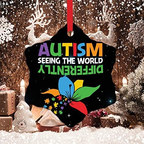 Информираността за Аутизма Коледна Декорация за Деца, Като Света При Аутизма, Различни Коледни Украси, Подарък, Приемането