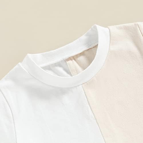 Tikwwyo / Комплект Летни дрехи За Малки Момчета, Тениска с къс ръкав в цвят Блока и Шорти на експозиции, Всекидневни Комплект