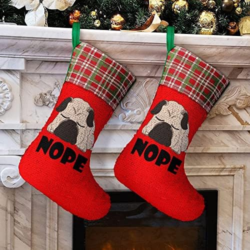 Сладки Спящи Чорапи с Пайети за Коледните Празници с Мопс, Обратими, Променящи Цвета, Вълшебни Чорапи за Коледната Елха, Висящи