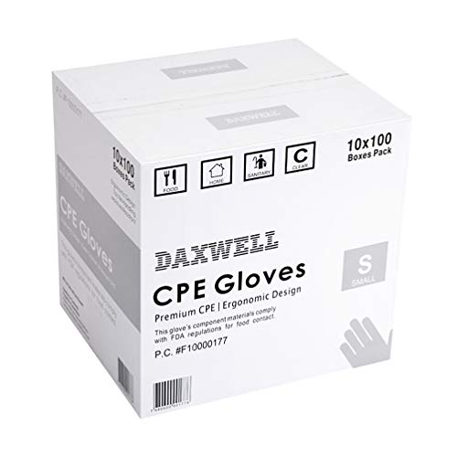 Ръкавици Daxwell Поли с релефни, От висококачествен лят полиетилен (НПО), Без прах, Малки, Прозрачни, F10000177 (опаковка