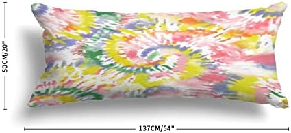 UTF4C Цветна Дъга Вратовръзка-Боя За Тяло, Калъфка за възглавница, Памук, 20 x 54, за Възрастни, Мека Калъфка с цип, Машинно