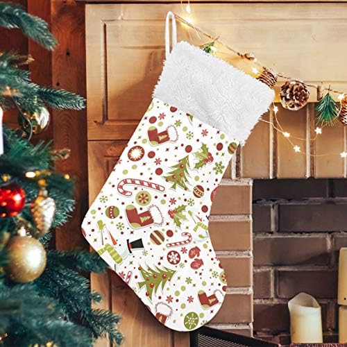 PIMILAGU Ретро Коледни Чорапи, 1 Опаковка 17,7, Окачените Чорапи за коледна украса