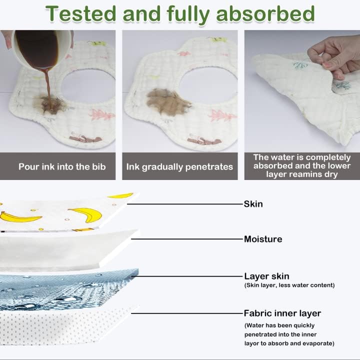 8 опаковки на детски нагрудников от органичен памук със завъртане на 360 °, муслиновые престилки за новородени От никнене на млечни зъби и пускания слюней, унисекс-ли