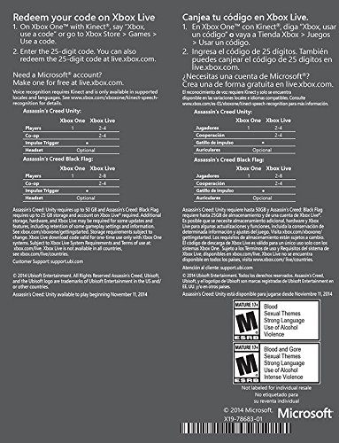 Assassin 's Creed IV Черен флаг и Assassin' s Creed Unity Digital [Xbox One] Изтеглите комплект игри Card 2