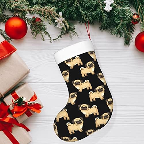 Коледни Чорапи За Любителите на животни Мопс Подарък Двустранни Манто Окачени Чорапи