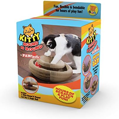 КИТИ ROUND N Кръгла магическа Органна когтеточка за котки с игрушечным камбана, интерактивна играчка-стъргалка за