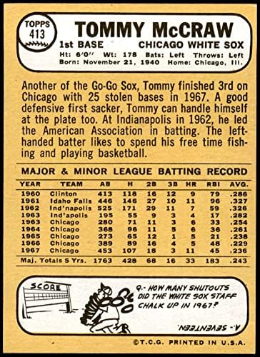 1968 Topps 413 Това МакКроу Чикаго Уайт Сокс (бейзболна карта) в Ню Йорк Уайт Сокс