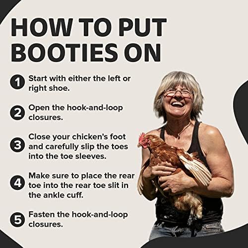 Защитни обувки Birdy Bootie за птици, Обувки за пилета за кокошки и Петли, на Стандартни породи, Двойка пилета (Макс.