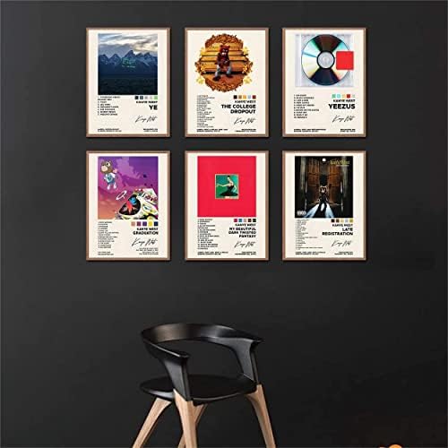 Печат на плакат на Kanye Абитуриентски албум плакат Платно стени художествена стая естетика-8x10 × 6, Без рамка