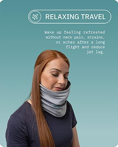 trtl Pillow Plus - Регулируема възглавница за шията, за пътуване в самолет - Възглавница за пътуване с луксозен