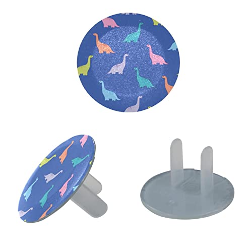 Прозрачен капак за контакти (24 опаковки) Сладък Динозаврики, Сини Диелектрични Пластмасови Капачки за електрически контакти,
