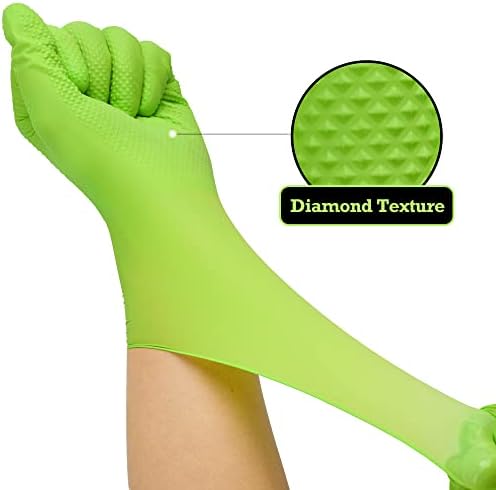 Промишлени нитриловые ръкавици TITANflex Thor Grip ултра силна зелен цвят, с издигната от диамантената шарка,