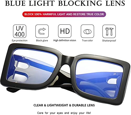 ПОРАДЕЙ Модни Сини Светозащитные Очила за Жени, Черни, Дебели Квадратни Компютърни Очила, Луксозни Дизайнерски Очила Big B