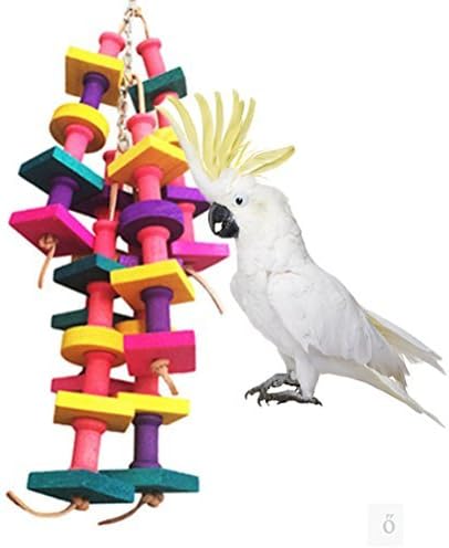 Keersi Дъвчене Играчки от Дърво за Птица със Среден Размер, Папагал Ара, Африкански Сив Амазонска Какаду, Сексът Папагали,