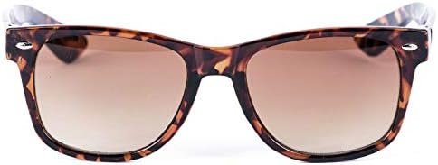 Слънчеви очила в класически стил, с дебели лещи (без бифокальных) за мъже и Жени (кафяв/костенурки, 2,75)