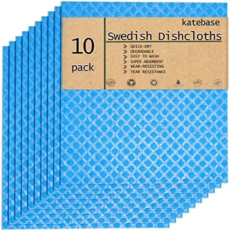 Katebase 20 Опаковки Шведската кърпички За миене на съдове, Целлюлозная Порести Кърпа, Чиста Кърпа за почистване на Кухнята,
