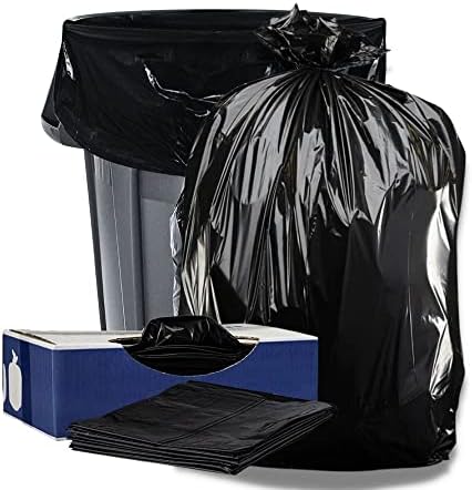 Торби за боклук Plasticplace обем 65 литра │ 3,0 Mils │ Черни втулки за боклук резервоарите за повишена здравина