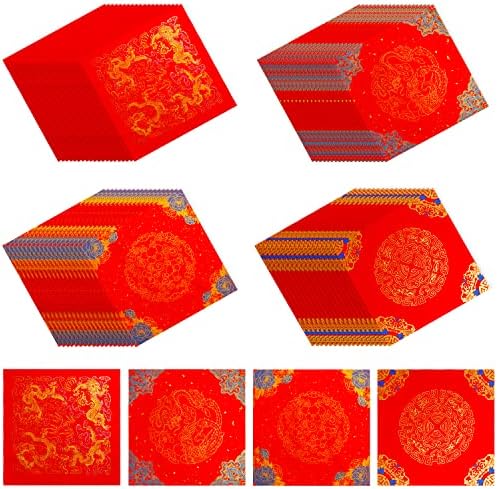 60 БР Хартия за китайския Пролетен фестивал размер на 13,5x13,5 инча, Празнични Квадратни Хартия за Оригами