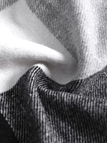 Taomeng /Мъжко палто с качулка и завязками в клетката, 1 бр. (Цвят: черно-бял, размер: малък)