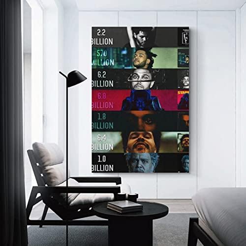The Weeknd Всички Обложки на Музикални албуми Плакати Окачен Плакат на Платното за Стенен монтаж Арт Декор Домашна