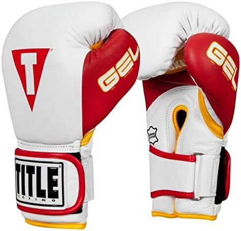 Ръкавици TITLE Боксова Gel World V2T Bag, Бял/ Червен/Златен, Средно