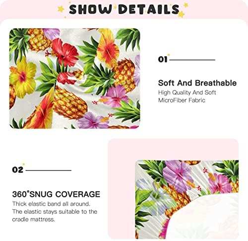 Хавайски Чаршафи за легла с цветя от ананас за момчета и момичета, Кърпи за опаковане и игри, Дишащи Кухненски Кърпи за стандартни