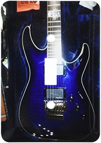 3dRose lsp_194734_1 Фигура на Синя електрическа китара с Хромирано Черепа с Един ключ, Многоцветен