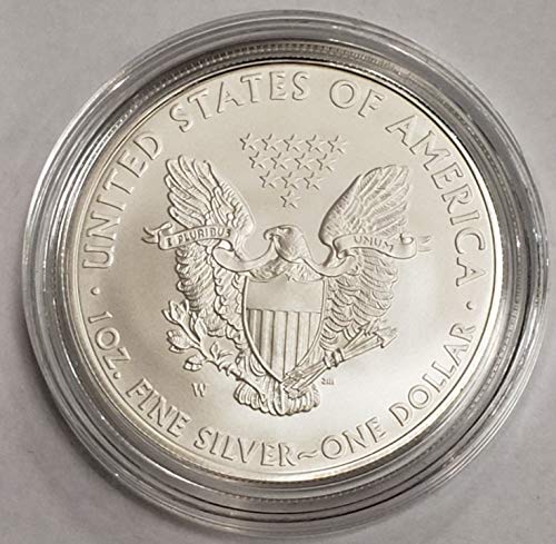 2008 W American Eagle Полирана Сребърна монета с тегло една унция на стойност 1 щатски долар на Монетния двор на САЩ